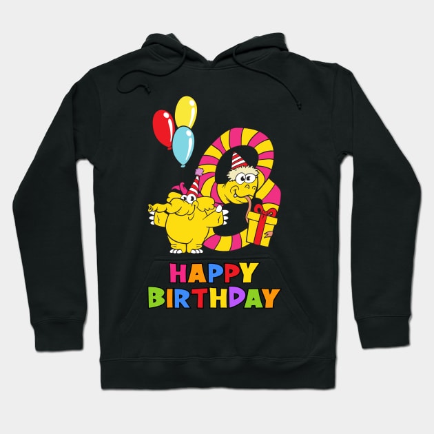 8th Birthday Party 8 Year Old Eight Years Hoodie by KidsBirthdayPartyShirts